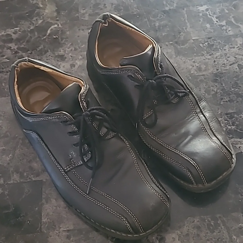 DOCKERS Mens 10 Prostyle Black Leather dress Oxford shoes
